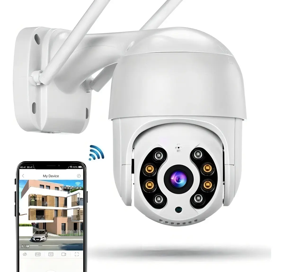 Camera segurança Chic Shine gira 320° Smart Ip Wifi Icsee Dome Full Hd Cor Branc