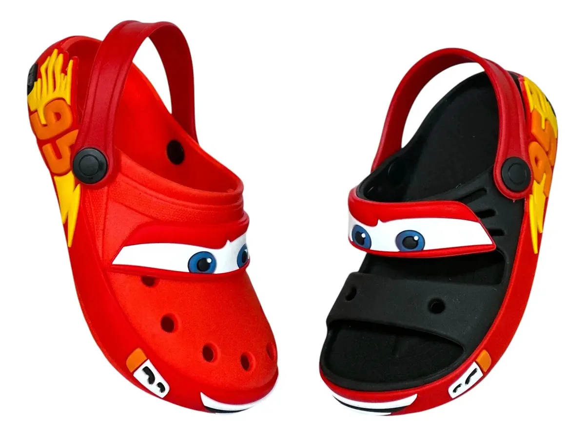 Kit Babuche + Sandália Infantil Maqueen Carros Confortável