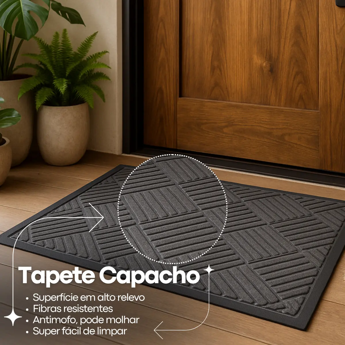 Tapete Capacho Antiderrapante 40x60 Decorativo Porta Entrada