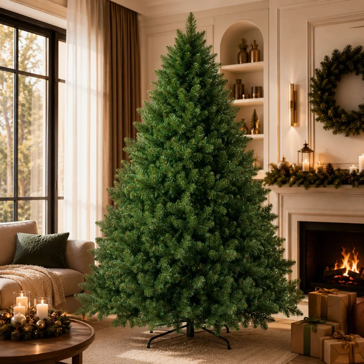 Árvore Natal Pinheiro Luxo 150cm 350 Galhos Cheia Realista