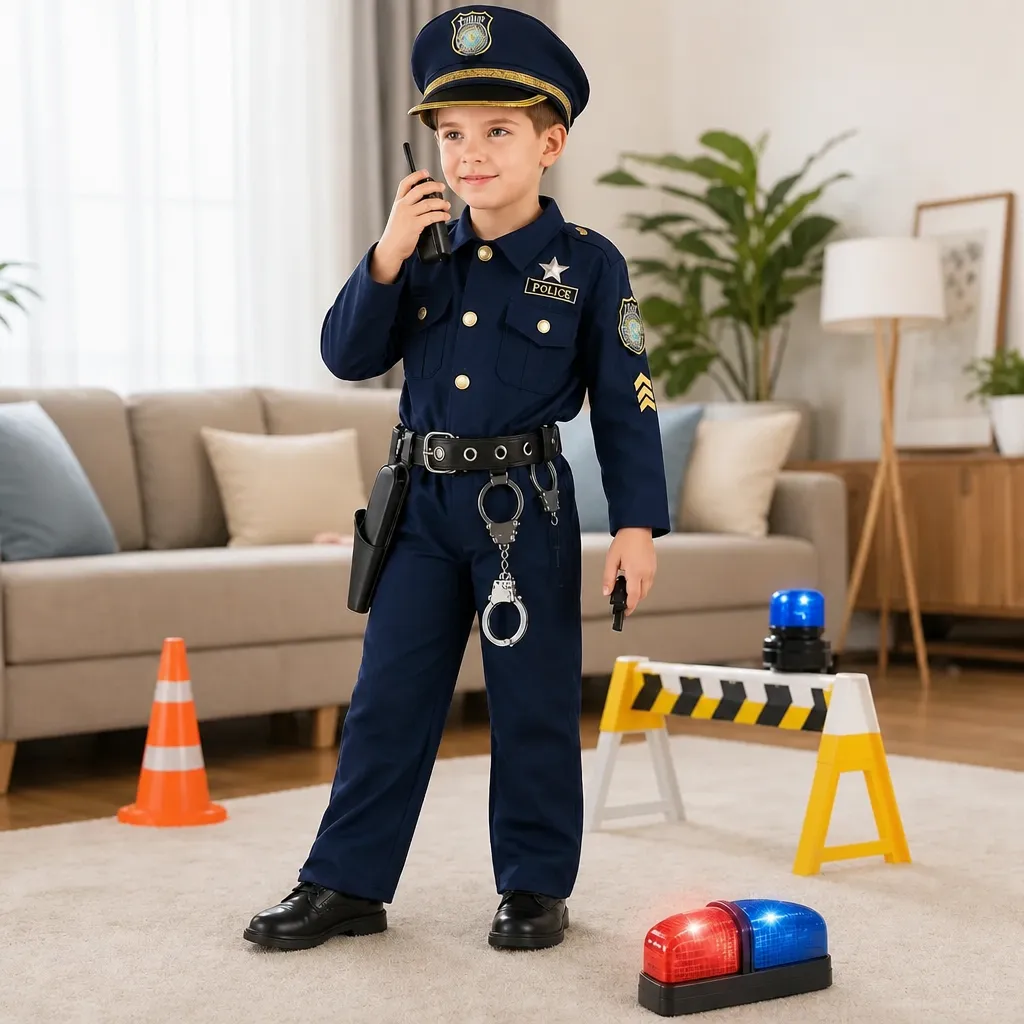 Fantasia Policial Infantil Carnaval Com Acessorios