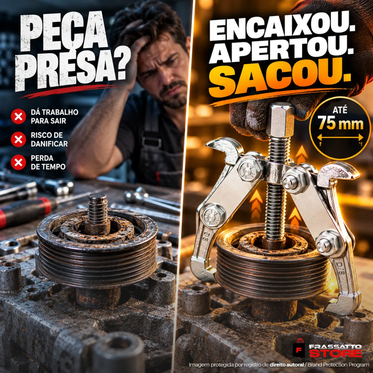 Saca Polias e Rolamentos Automóveis Carros Rodas Até 75mm