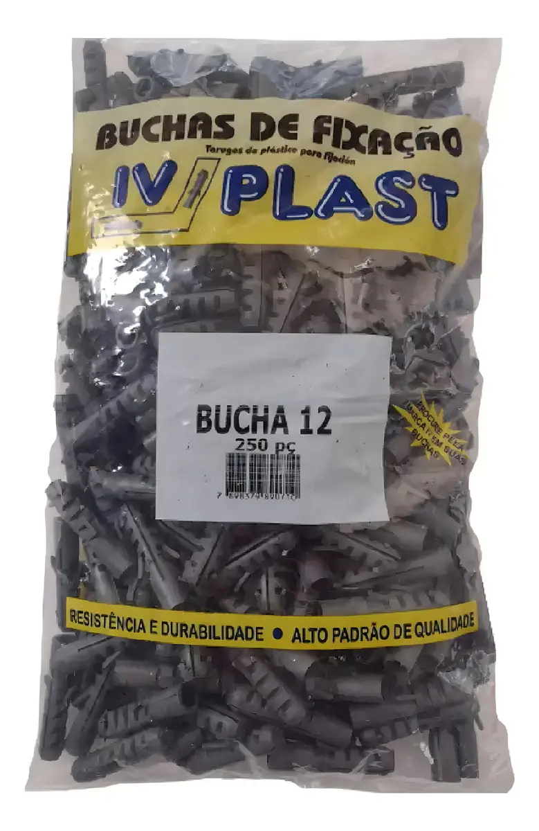 Buchas 12mm S12 - Pacote 250 unidades