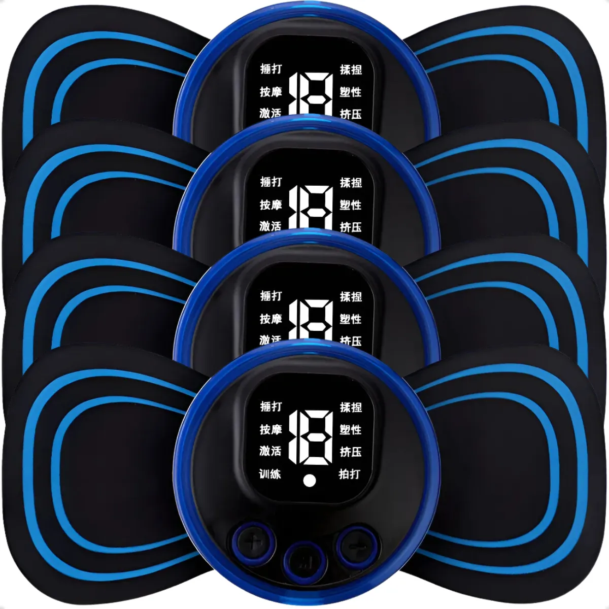 Kit 4 Massageadores Musculares Portáteis EMS Recarregáveis para Alívio da Dor EX Decor