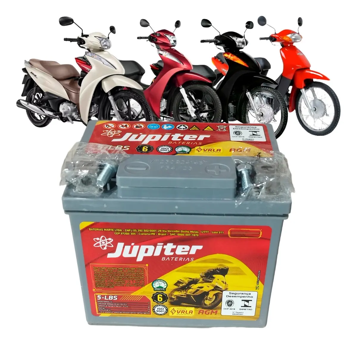 Bateria Moto Honda Biz 100 110i 125 125+ Es Ex Flex 5ah 12v