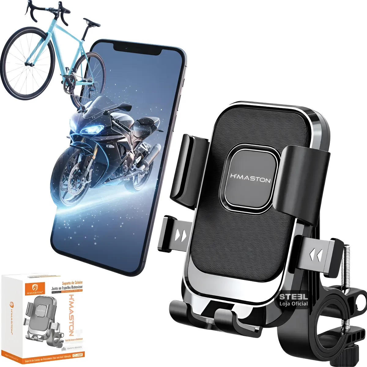 Suporte De Guidão Para Celular Gps Bicicleta Bike Ajustável