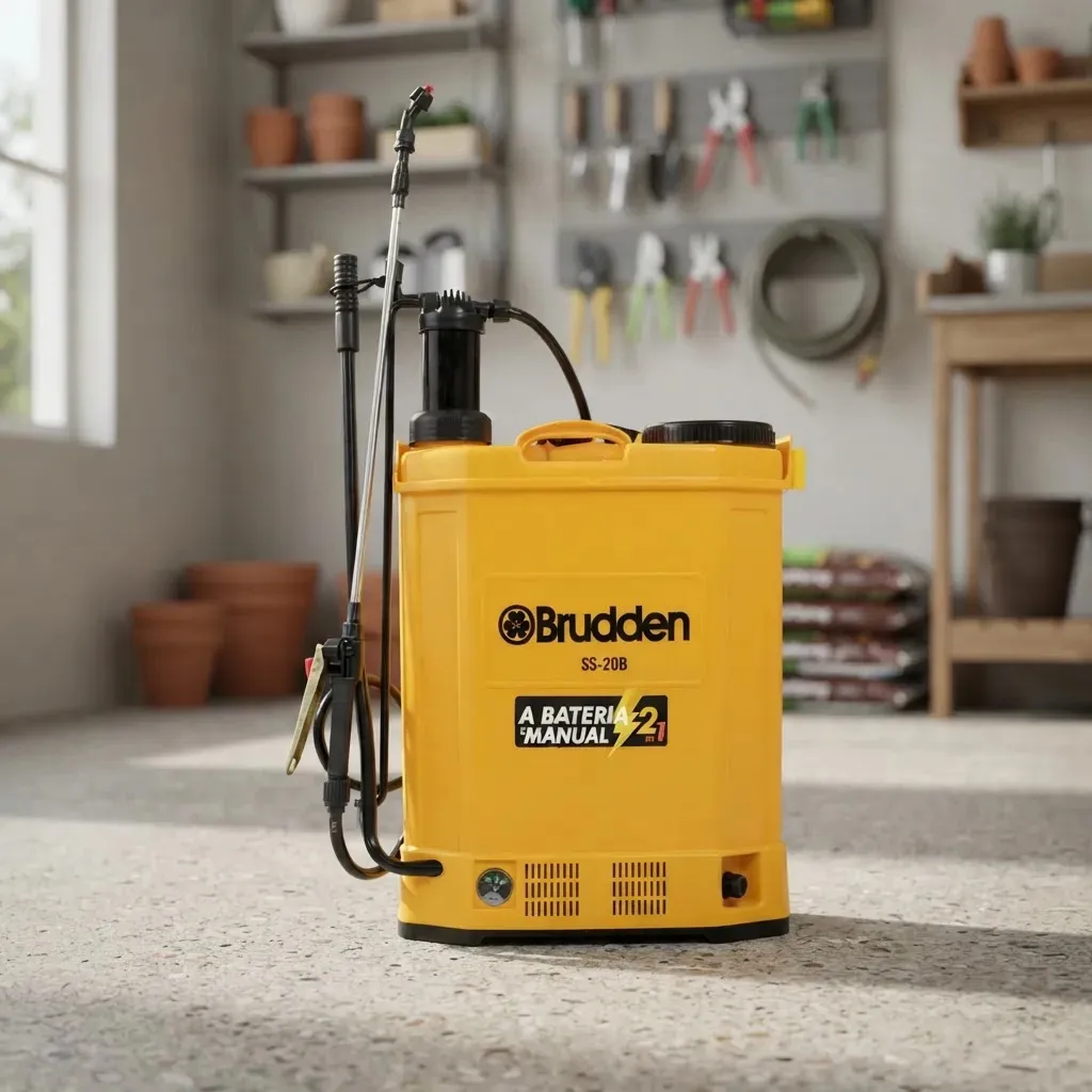 Pulverizador Elétrico Costal Brudden SS20B 20L Cor Amarelo Com Bateria Recarregável 12V