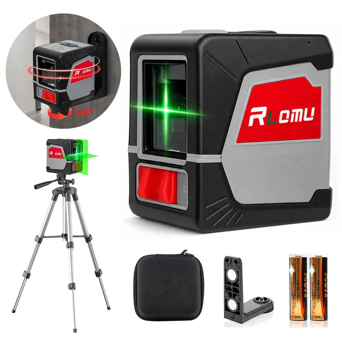 Nível Laser Verde 2 Linhas 20m Autonivelante + Tripé