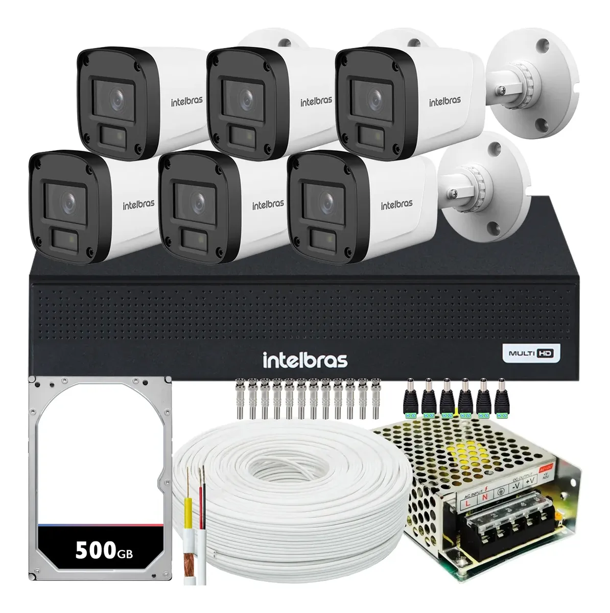 Kit 6 Câmeras Intelbras Vhl 1220b Full Hd Dvr De 8ch 1108-c